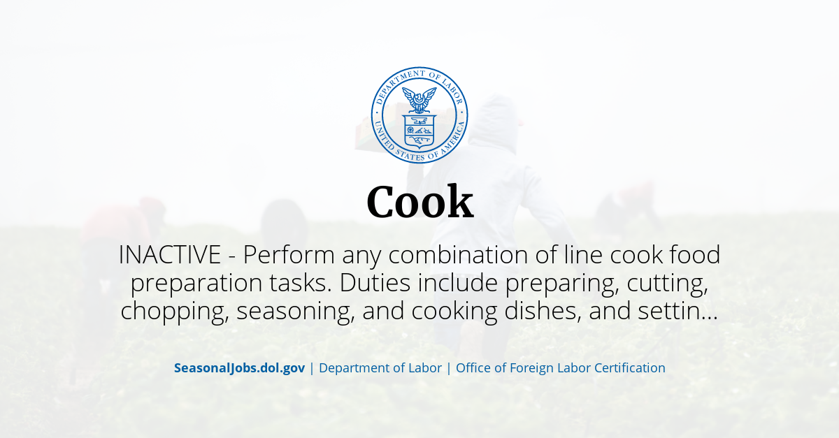 Cook | SeasonalJobs.dol.gov